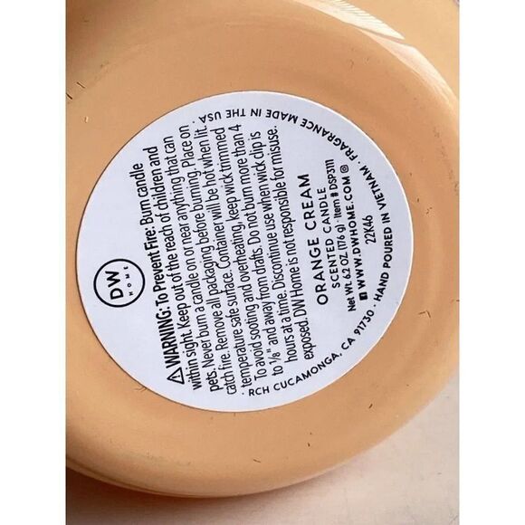 DW Home Orange Cream Soda Pop Candle 6.2oz Single Wick Richly Scented NEW - Picture 5 of 7